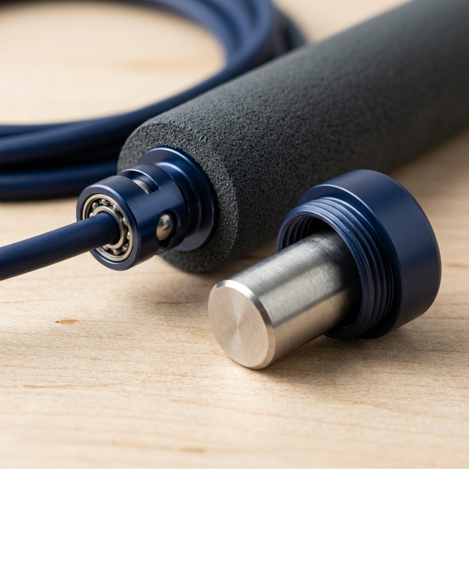 Moxae Weighted PVC Jump Rope 2.7 m with Removable Handle Weights Navy - Detail view